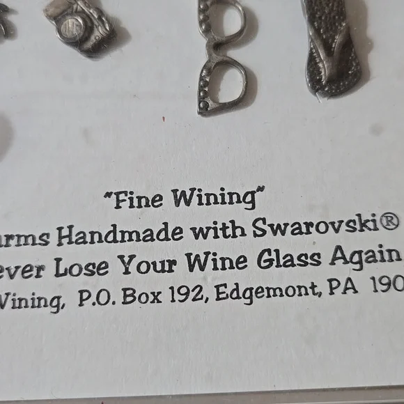 "Fine Wining" Silver Wine Charms with Swarovski Crystals And Summer Charmsđź’«NWT - Picture 5 of 5